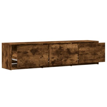vidaXL Έπιπλο Τηλεόρασης με LED Καπνιστή Δρυς 165x34x40cm Επεξ. Ξύλο
