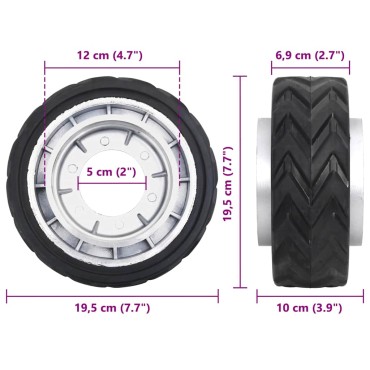 vidaXL Τροχός για Ποδαράκι Τρέιλερ Ø19,5x10εκ. από Αλουμίνιο/Καουτσούκ