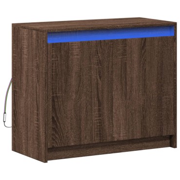 vidaXL Ντουλάπι με Φώτα LED Καφέ Δρυς 72x34x61cm Επεξεργασμένο Ξύλο 1 τεμ.