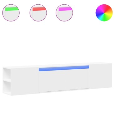 vidaXL Έπιπλο Τοίχου Τηλεόρασης με LED Λευκό 180x31x39,5cm
