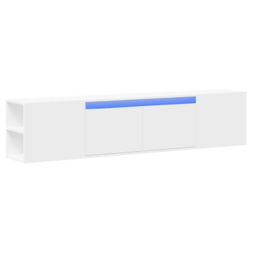 vidaXL Έπιπλο Τοίχου Τηλεόρασης με LED Λευκό 180x31x39,5cm