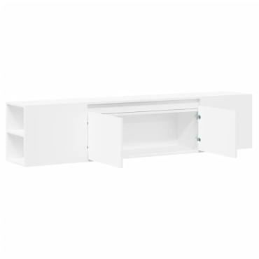 vidaXL Έπιπλο Τοίχου Τηλεόρασης με LED Λευκό 180x31x39,5cm