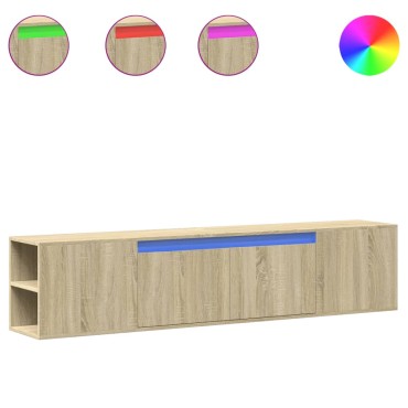 vidaXL Έπιπλο Τοίχου Τηλεόρασης με LED Sonoma Δρυς 180x31x39,5cm