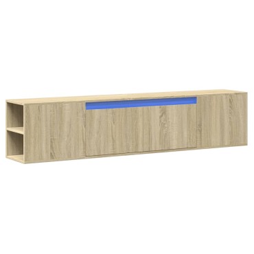 vidaXL Έπιπλο Τοίχου Τηλεόρασης με LED Sonoma Δρυς 180x31x39,5cm
