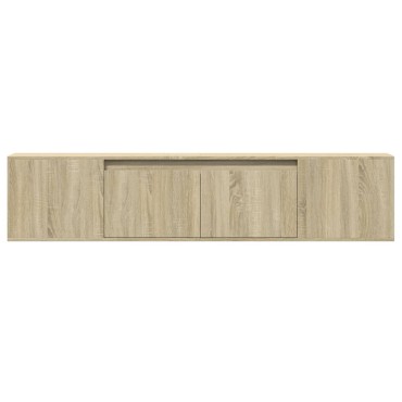 vidaXL Έπιπλο Τοίχου Τηλεόρασης με LED Sonoma Δρυς 180x31x39,5cm