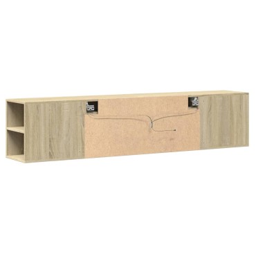 vidaXL Έπιπλο Τοίχου Τηλεόρασης με LED Sonoma Δρυς 180x31x39,5cm
