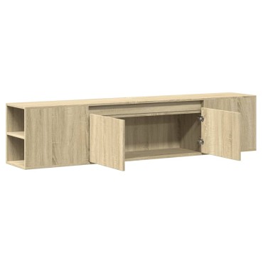 vidaXL Έπιπλο Τοίχου Τηλεόρασης με LED Sonoma Δρυς 180x31x39,5cm