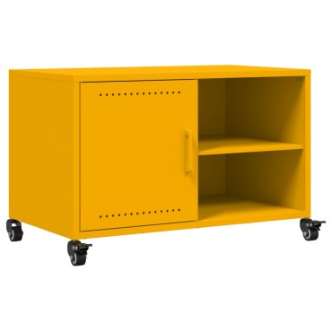 vidaXL Έπιπλο Τηλεόρασης Μουσταρδί Κίτρινο 68x39x43,5cm από Ατσάλι