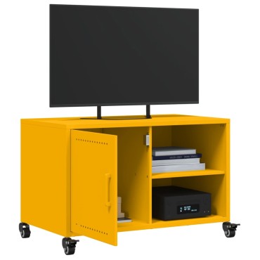 vidaXL Έπιπλο Τηλεόρασης Μουσταρδί Κίτρινο 68x39x43,5cm από Ατσάλι