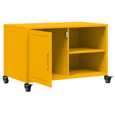 vidaXL Έπιπλο Τηλεόρασης Μουσταρδί Κίτρινο 68x39x43,5cm από Ατσάλι