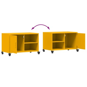vidaXL Έπιπλο Τηλεόρασης Μουσταρδί Κίτρινο 68x39x43,5cm από Ατσάλι