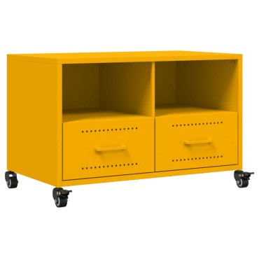 vidaXL Έπιπλο Τηλεόρασης Μουσταρδί Κίτρινο 68x39x43,5cm από Ατσάλι