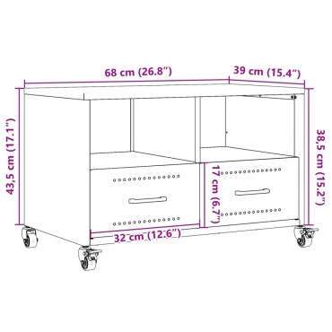 vidaXL Έπιπλο Τηλεόρασης Μουσταρδί Κίτρινο 68x39x43,5cm από Ατσάλι