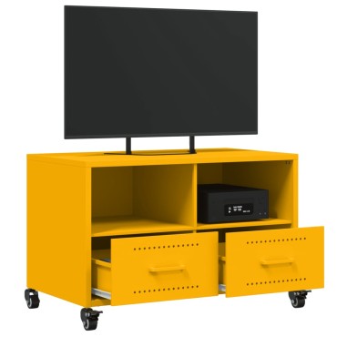 vidaXL Έπιπλο Τηλεόρασης Μουσταρδί Κίτρινο 68x39x43,5cm από Ατσάλι