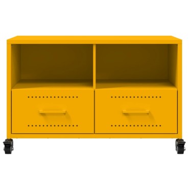 vidaXL Έπιπλο Τηλεόρασης Μουσταρδί Κίτρινο 68x39x43,5cm από Ατσάλι