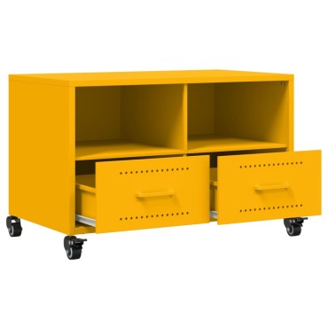 vidaXL Έπιπλο Τηλεόρασης Μουσταρδί Κίτρινο 68x39x43,5cm από Ατσάλι