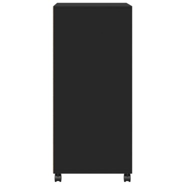 vidaXL Ντουλάπι Τροχήλατο Μαύρο 55x40x91cm από Επεξ. Ξύλο 1 τεμ.