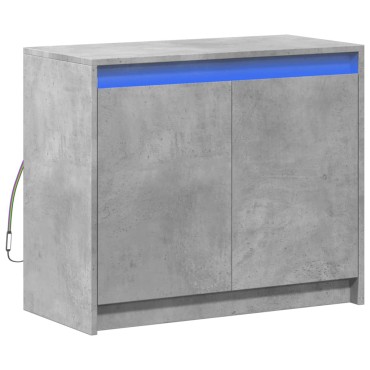 vidaXL Ντουλάπι με Φώτα LED Γκρι Σκυρ. 72x34x61cm Επεξεργασμένο Ξύλο 1 τεμ.