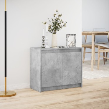 vidaXL Ντουλάπι με Φώτα LED Γκρι Σκυρ. 72x34x61cm Επεξεργασμένο Ξύλο 1 τεμ.