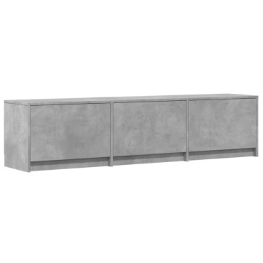 vidaXL Έπιπλο Τηλεόρασης με LED Γκρι Σκυρ. 165x34x40cm Επεξ. Ξύλο