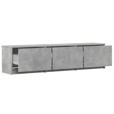 vidaXL Έπιπλο Τηλεόρασης με LED Γκρι Σκυρ. 165x34x40cm Επεξ. Ξύλο