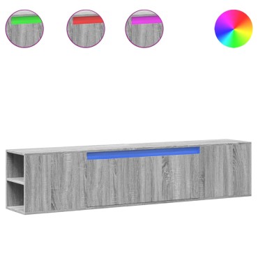 vidaXL Έπιπλο Τοίχου Τηλεόρασης με LED Γκρι Sonoma 180x31x39,5cm
