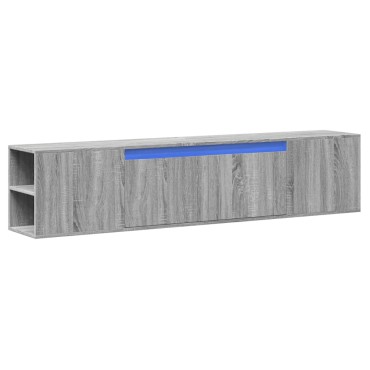 vidaXL Έπιπλο Τοίχου Τηλεόρασης με LED Γκρι Sonoma 180x31x39,5cm