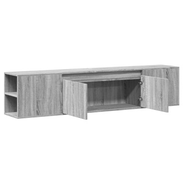 vidaXL Έπιπλο Τοίχου Τηλεόρασης με LED Γκρι Sonoma 180x31x39,5cm