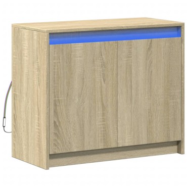 vidaXL Ντουλάπι με Φώτα LED Sonoma Δρυς 72x34x61cm Επεξεργασμένο Ξύλο 1 τεμ.