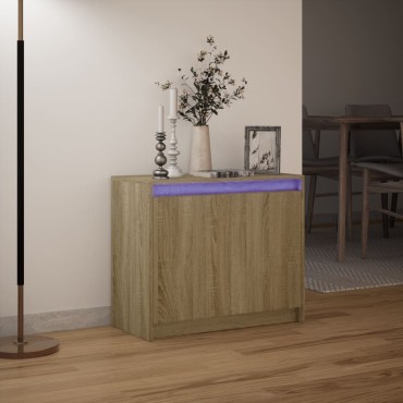 vidaXL Ντουλάπι με Φώτα LED Sonoma Δρυς 72x34x61cm Επεξεργασμένο Ξύλο 1 τεμ.