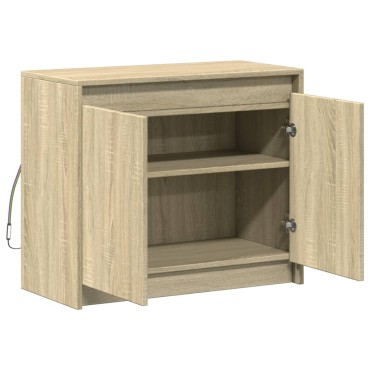 vidaXL Ντουλάπι με Φώτα LED Sonoma Δρυς 72x34x61cm Επεξεργασμένο Ξύλο 1 τεμ.