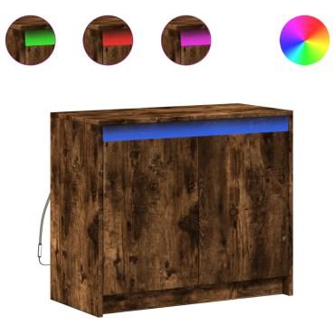 vidaXL Ντουλάπι με Φώτα LED Δρυς 72x34x61cm Επεξεργασμένο Ξύλο 1 τεμ.