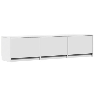 vidaXL Έπιπλο Τηλεόρασης με LED Λευκό 165x34x40cm από Επεξ. Ξύλο