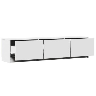vidaXL Έπιπλο Τηλεόρασης με LED Λευκό 165x34x40cm από Επεξ. Ξύλο