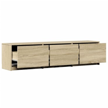 vidaXL Έπιπλο Τηλεόρασης με LED Sonoma Δρυς 165x34x40cm Επεξ. Ξύλο