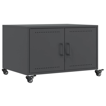 vidaXL Τραπέζι Κήπου Ανθρακί 68x50x43,5cm Ατσάλινο 1 τεμ.