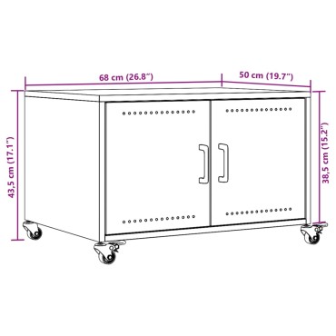 vidaXL Τραπέζι Κήπου Ανθρακί 68x50x43,5cm Ατσάλινο 1 τεμ.