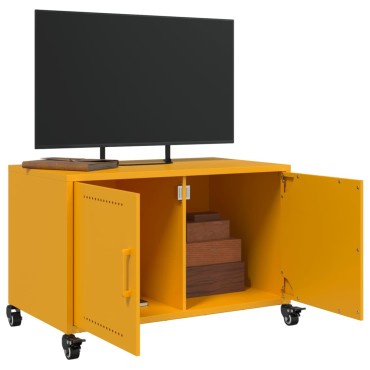 vidaXL Έπιπλο Τηλεόρασης Μουσταρδί Κίτρινο 68x39x43,5cm από Ατσάλι