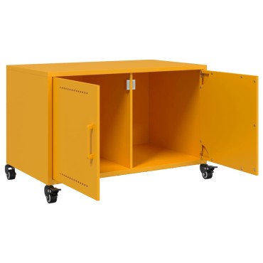 vidaXL Έπιπλο Τηλεόρασης Μουσταρδί Κίτρινο 68x39x43,5cm από Ατσάλι