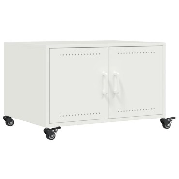 vidaXL Τραπεζάκι Σαλονιού Λευκό 68x50x43,5cm από Ατσάλι 1 τεμ.