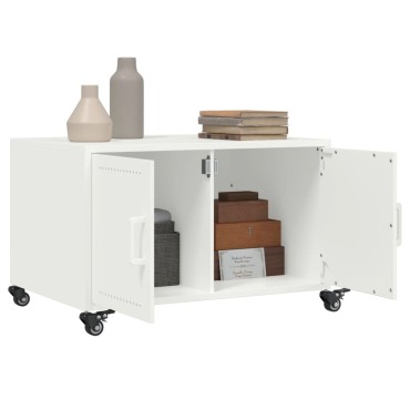 vidaXL Τραπεζάκι Σαλονιού Λευκό 68x50x43,5cm από Ατσάλι 1 τεμ.
