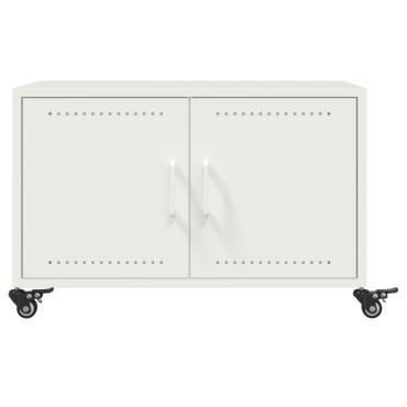 vidaXL Τραπεζάκι Σαλονιού Λευκό 68x50x43,5cm από Ατσάλι 1 τεμ.