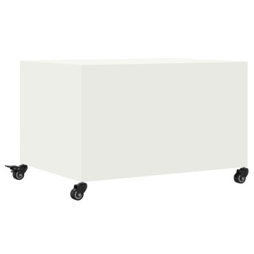 vidaXL Τραπεζάκι Σαλονιού Λευκό 68x50x43,5cm από Ατσάλι 1 τεμ.