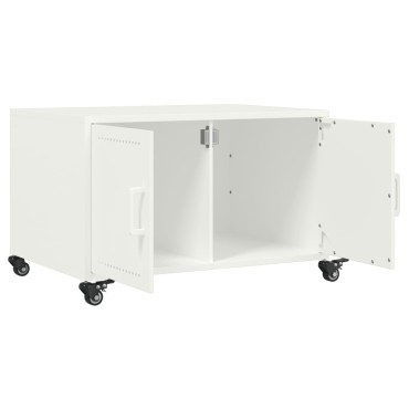 vidaXL Τραπεζάκι Σαλονιού Λευκό 68x50x43,5cm από Ατσάλι 1 τεμ.