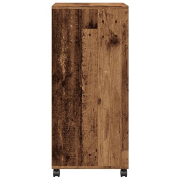 vidaXL Ντουλάπι Τροχήλατο Όψη Παλαιού Ξύλου 55x40x91cm από Επεξ. Ξύλο 1 τεμ.