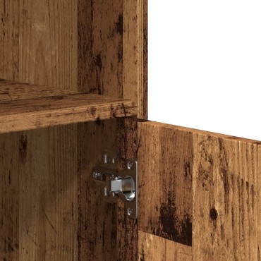 vidaXL Ντουλάπι Τροχήλατο Όψη Παλαιού Ξύλου 55x40x91cm από Επεξ. Ξύλο 1 τεμ.