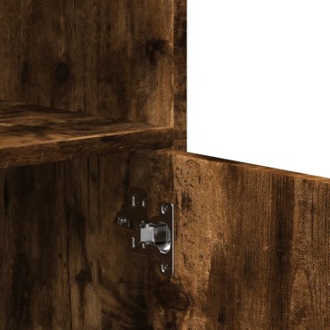 vidaXL Ντουλάπι Με Ροδάκια Καπνιστή Δρυς 55x40x91cm Επεξ. Ξύλο 1 τεμ.