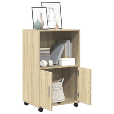 vidaXL Ντουλάπι Τροχήλατο Sonoma Δρυς 55x40x91cm από Επεξ. Ξύλο 1 τεμ.