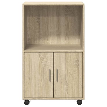 vidaXL Ντουλάπι Τροχήλατο Sonoma Δρυς 55x40x91cm από Επεξ. Ξύλο 1 τεμ.