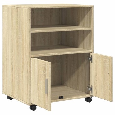 vidaXL Ντουλάπι Τροχήλατο Sonoma Δρυς 55x40x91cm από Επεξ. Ξύλο 1 τεμ.